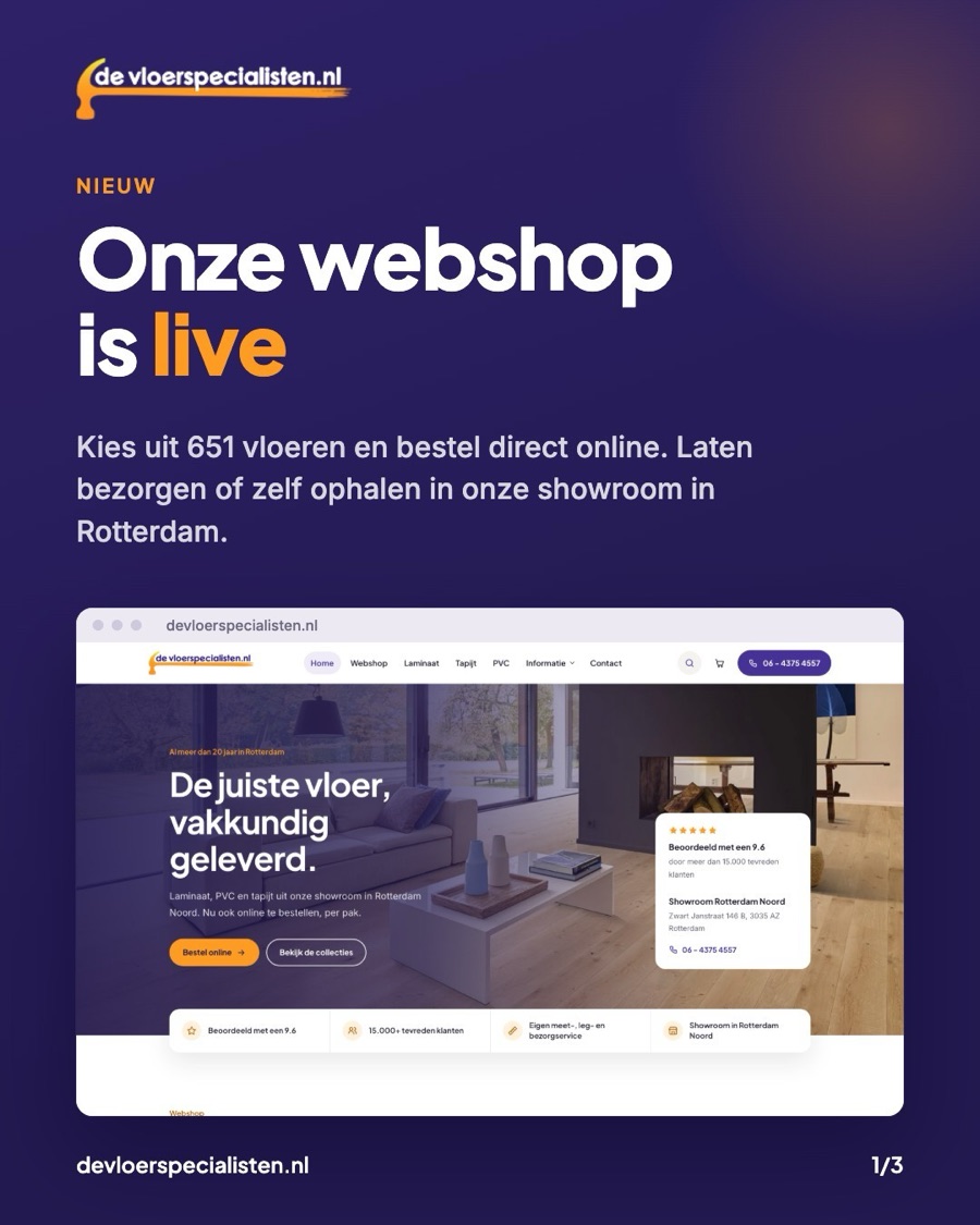 Social post: Onze webshop is live