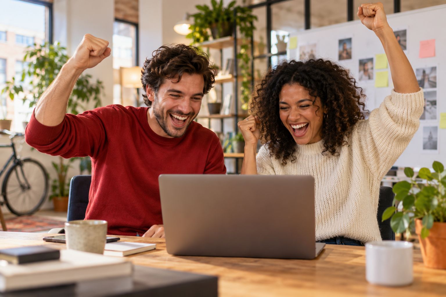 Juichen bij de lancering van een nieuwe website