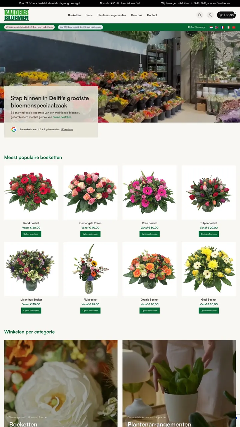 Website Kalders Bloemen